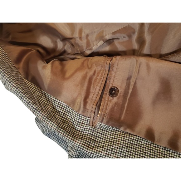 Brooks Brothers Suit Jacket Mens Brown 43 Wool Houndstooth‎ Lined Inner Pocket - Picture 11 of 16